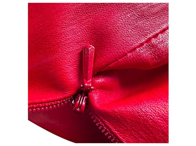 Falda midi Joseph en cuero rojo Roja - vista 7