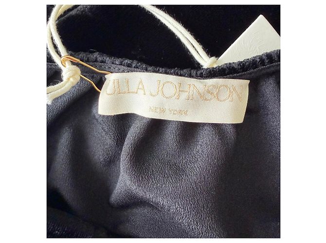 Mini abito a balze Audrey di Ulla Johnson in velluto nero - vista 4