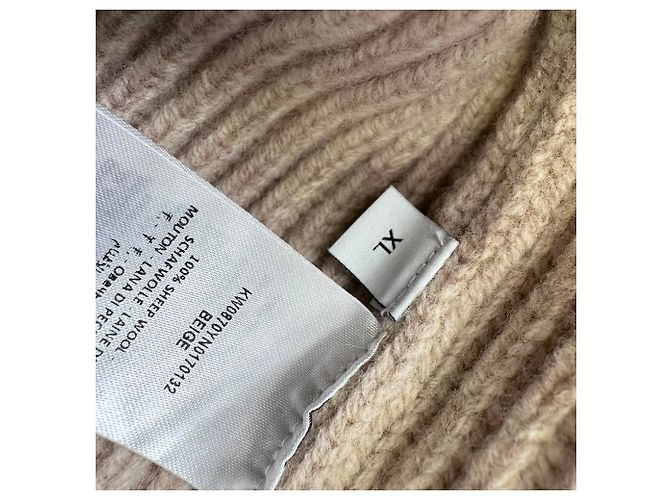 Geripptes Jw Anderson Strickweste mit Apfelprint aus beiger Wolle - Ansicht 5