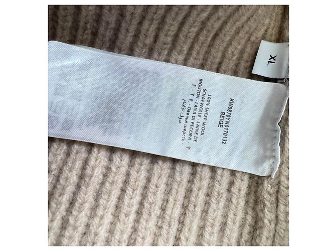 Geripptes Jw Anderson Strickweste mit Apfelprint aus beiger Wolle - Ansicht 6