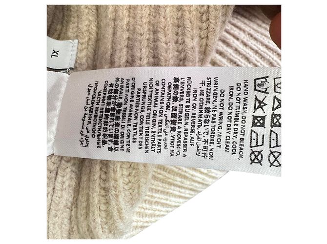 Geripptes Jw Anderson Strickweste mit Apfelprint aus beiger Wolle - Ansicht 7