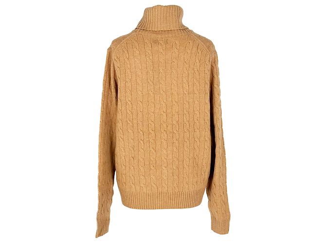 Polo Ralph Lauren Rollkragenpullover aus Zopfstrick in Tan Wolle Braun Beige - Ansicht 3