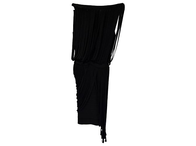 Vestido mini con flecos LeiLei en rayón negro de Herve Leger - vista 2
