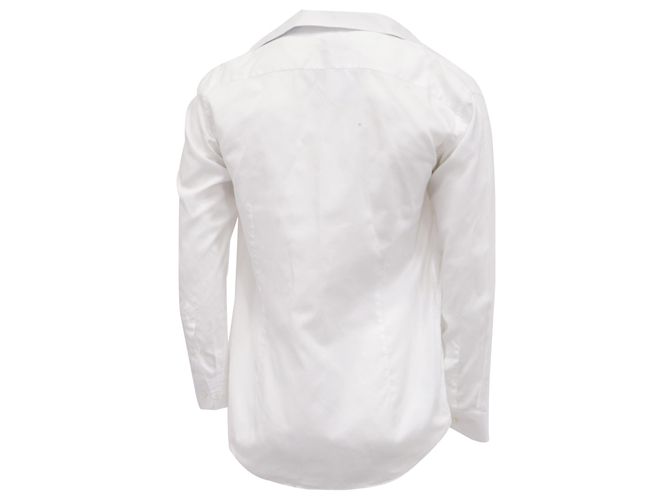 Etro Button-Down-Hemd aus weißer Baumwolle Roh - Ansicht 4