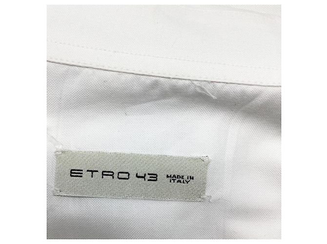 Etro Button-Down-Hemd aus weißer Baumwolle Roh - Ansicht 8