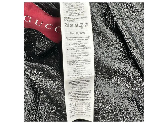 Chaqueta bomber Gucci de tejido recubierto con cuello desmontable en algodón negro - vista 10
