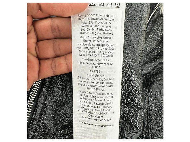 Chaqueta bomber Gucci de tejido recubierto con cuello desmontable en algodón negro - vista 15