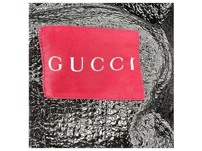 Chaqueta bomber Gucci de tejido recubierto con cuello desmontable en algodón negro - vista 8
