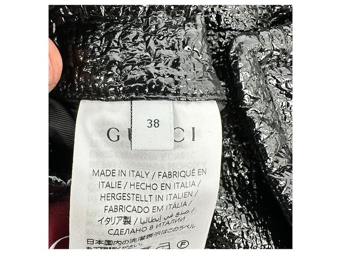 Chaqueta bomber Gucci de tejido recubierto con cuello desmontable en algodón negro - vista 9