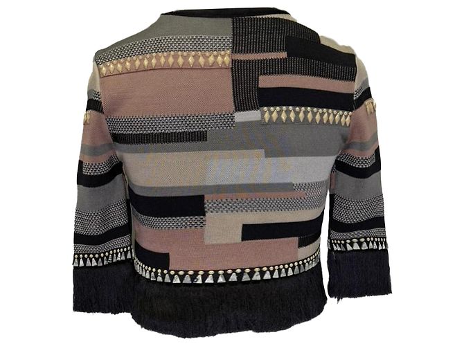 Herve Leger Abendjacke mit Fransen und Streifen aus mehrfarbiger Viskose Mehrfarben - Ansicht 3