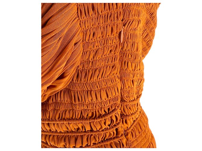 Self portrait Self-Portrait Midi-Kleid mit Rüschendetails aus braunem Polyester - Ansicht 14