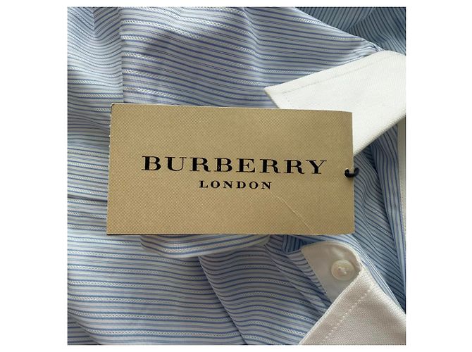 Camisa Burberry de rayas con botones en algodón azul - vista 12