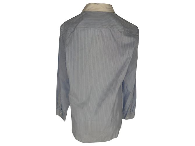 Camisa Burberry de rayas con botones en algodón azul - vista 2