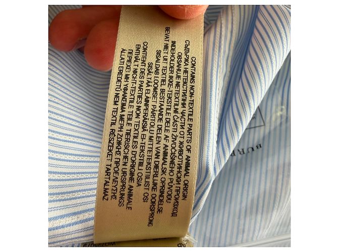 Camisa Burberry de rayas con botones en algodón azul - vista 4