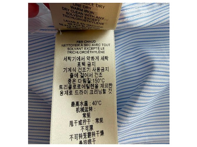 Camisa Burberry de rayas con botones en algodón azul - vista 6