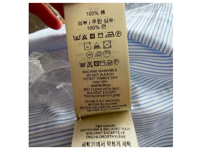 Camisa Burberry de rayas con botones en algodón azul - vista 7