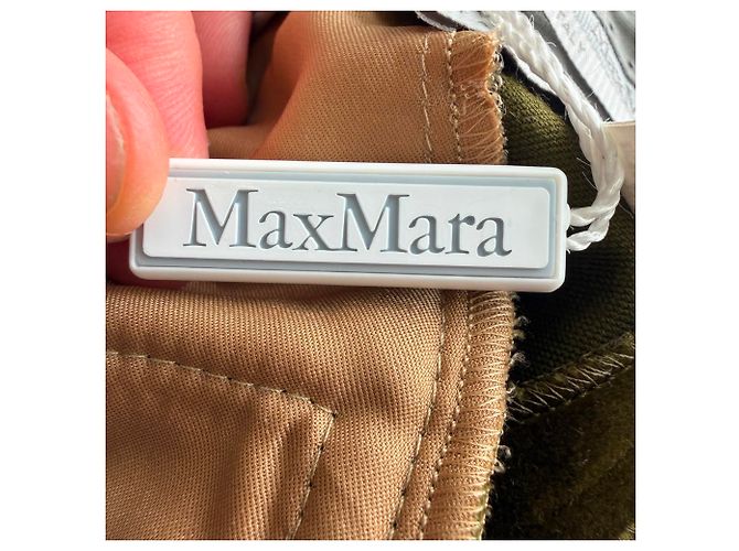 Pantalones de pierna recta Max Mara en terciopelo oliva Verde Verde oliva - vista 4