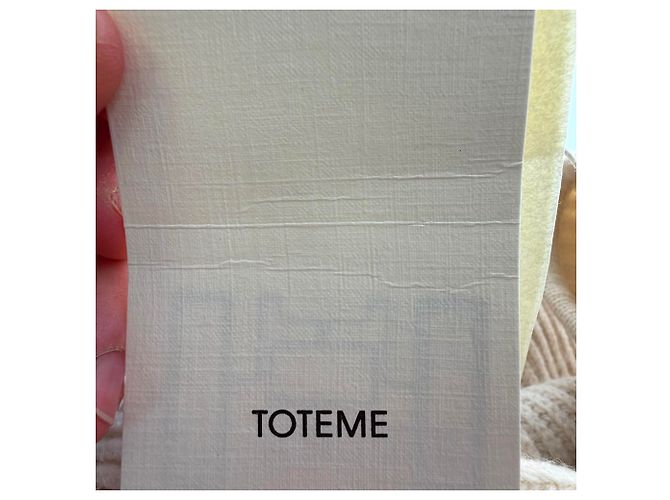 Totême Drape Knit Pullover aus cremefarbener Wolle Weiß Roh - Ansicht 13