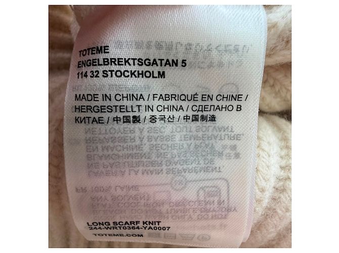 Totême Drape Knit Pullover aus cremefarbener Wolle Weiß Roh - Ansicht 8