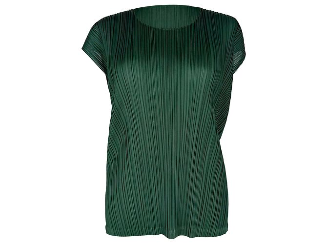 Kurzärmelige Bluse Pleats Please aus Polyester in Grün - Ansicht 7