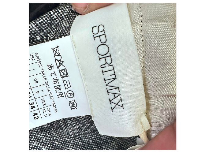 Max Mara Sportmax Hose aus elastischem Tweed in Grau aus Wolle - Ansicht 3