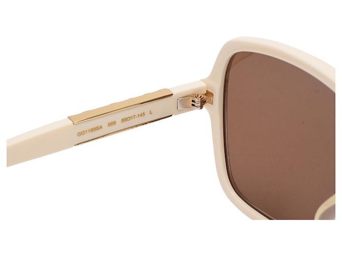 Gafas de sol oversize Gucci GG1189SA en acetato marfil Blanco Crudo - vista 11