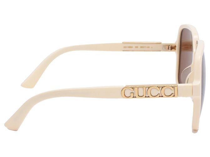 Gafas de sol oversize Gucci GG1189SA en acetato marfil Blanco Crudo - vista 2
