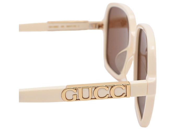 Gafas de sol oversize Gucci GG1189SA en acetato marfil Blanco Crudo - vista 5