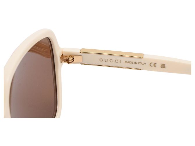 Gafas de sol oversize Gucci GG1189SA en acetato marfil Blanco Crudo - vista 7