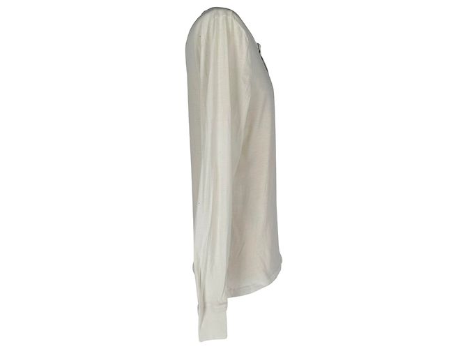 Maglietta Henley a maniche lunghe Tom Ford in cotone bianco - vista 2