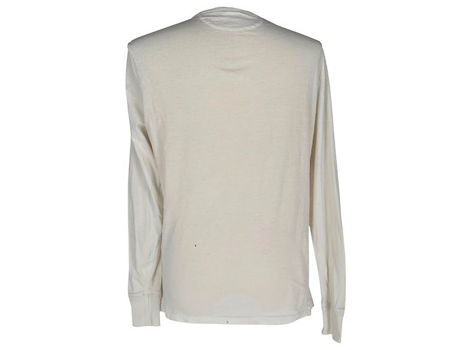 Maglietta Henley a maniche lunghe Tom Ford in cotone bianco - vista 3