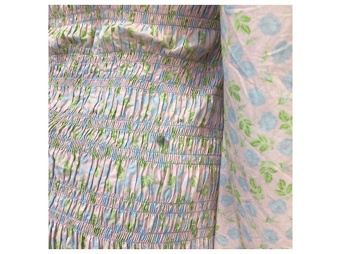Mini abito smock Ganni con stampa floreale in cotone multicolore - vista 6