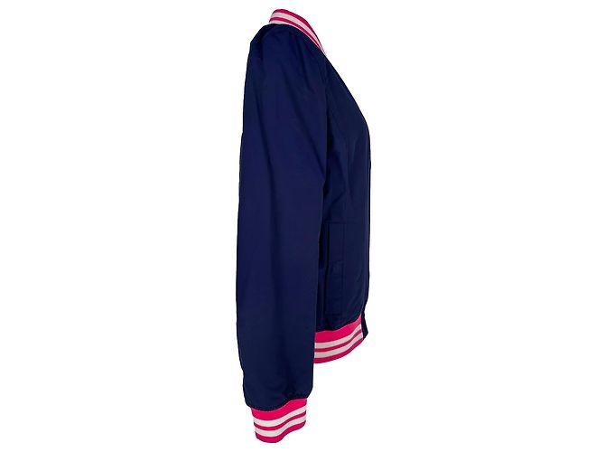 Love Moschino Bomber Jacket in Navy Blue Polyester - view 2