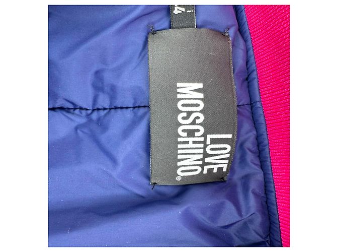 Love Moschino Bomber Jacket in Navy Blue Polyester - view 6