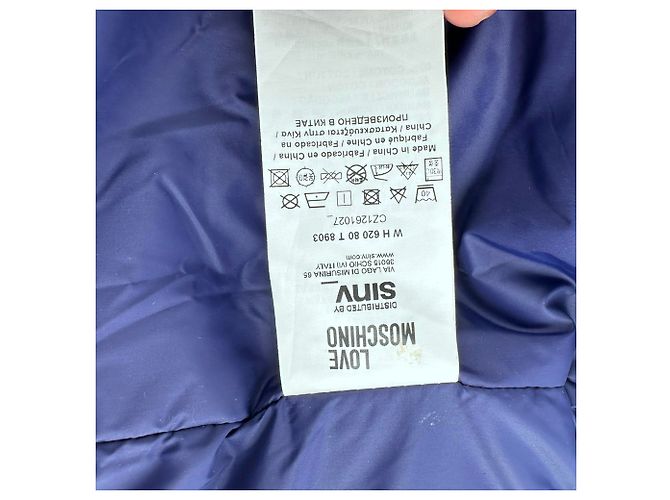 Love Moschino Bomber Jacket in Navy Blue Polyester - view 8