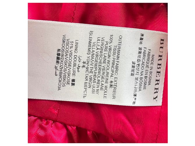 Burberry Peplum Mantel aus roter Virgin Wool - Ansicht 6