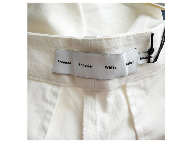Pantalones anchos plisados en algodón blanco Proenza Schouler - vista 11