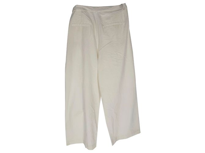 Pantalones anchos plisados en algodón blanco Proenza Schouler - vista 2