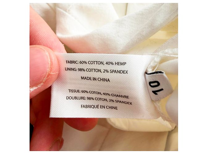 Pantalones anchos plisados en algodón blanco Proenza Schouler - vista 4