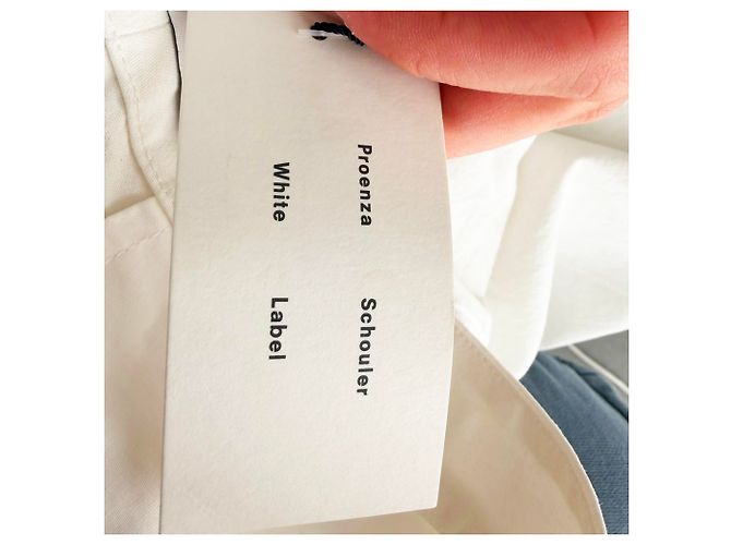 Pantalones anchos plisados en algodón blanco Proenza Schouler - vista 7