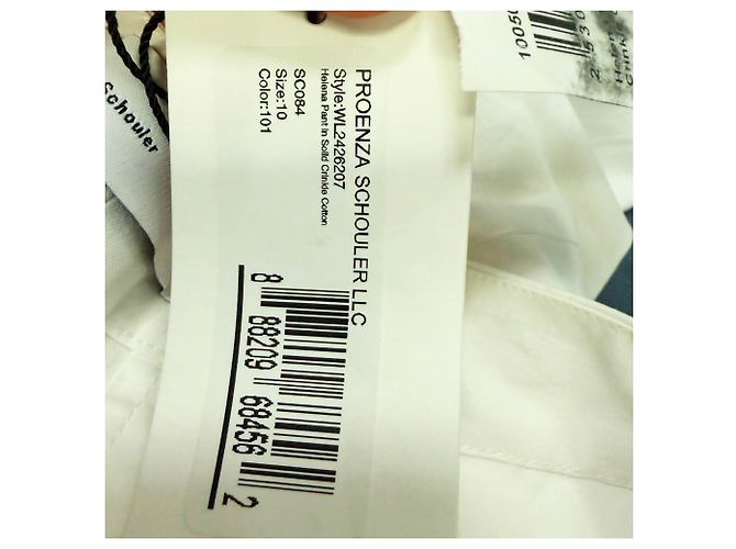 Pantalones anchos plisados en algodón blanco Proenza Schouler - vista 8