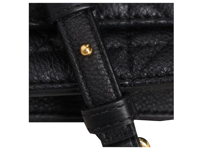Dior Cannage Caro Gürteltasche mit Kette aus schwarzem Leder - Ansicht 10