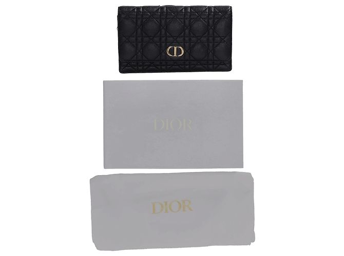 Dior Cannage Caro Gürteltasche mit Kette aus schwarzem Leder - Ansicht 6
