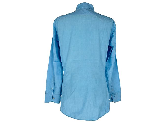 Tom Ford Button-Down-Hemd aus blauer Baumwolle - Ansicht 3