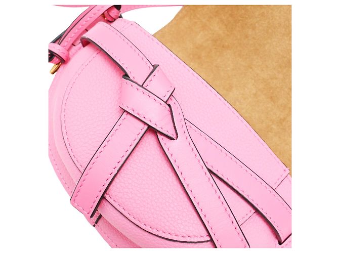 Mini Gate Crossbody Bag en piel de becerro rosa Loewe - vista 12