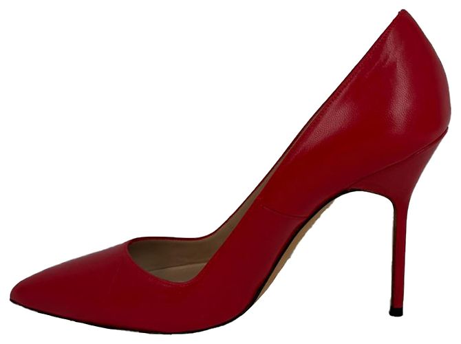 Manolo Blahnik BB 105 Pumps mit Absatz aus rotem Leder - Ansicht 3