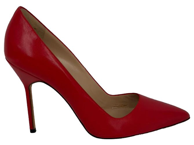 Manolo Blahnik BB 105 Pumps mit Absatz aus rotem Leder - Ansicht 4