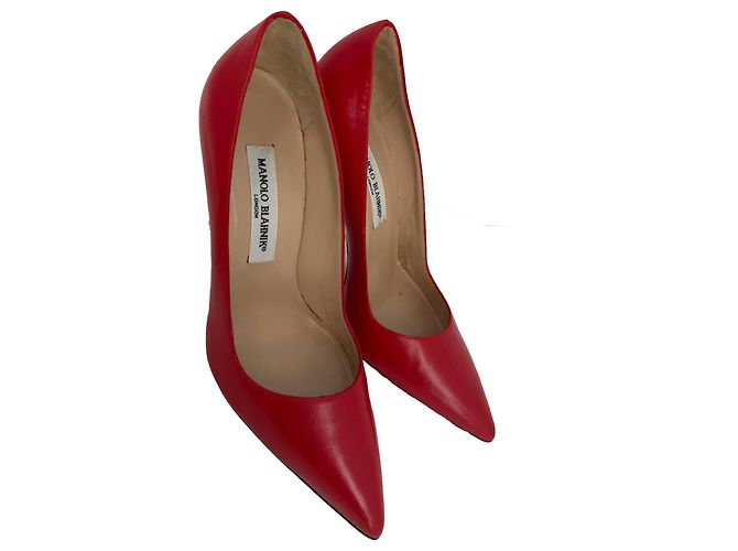 Manolo Blahnik BB 105 Pumps mit Absatz aus rotem Leder - Ansicht 5