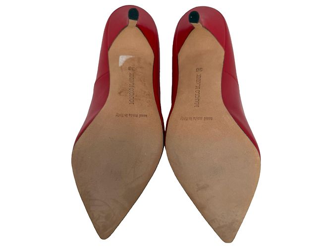 Manolo Blahnik BB 105 Pumps mit Absatz aus rotem Leder - Ansicht 6