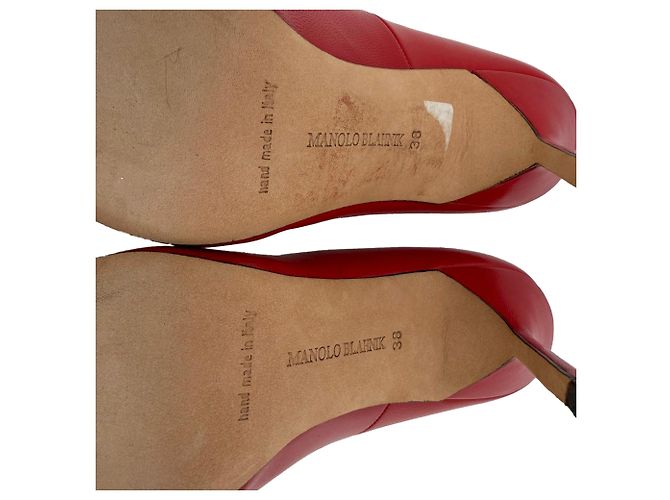 Manolo Blahnik BB 105 Pumps mit Absatz aus rotem Leder - Ansicht 8